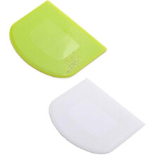 2 Pieces Dough Scraper Bowl Scraper Food-safe Plastic Dough Cutter Flexible Plastic Scraper