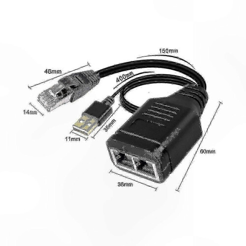 2-Port RJ45 Ethernet Splitter Adapter, Gigabit Network Sharing Solution compatible with Multi-Device Connectivity 2