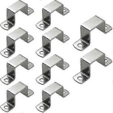 10 abrazaderas de tubo cuadrado de acero inoxidable de 50 mm con soporte en forma de U, compatibles con estructuras metálicas.