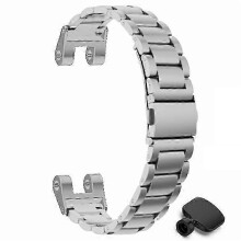 Correa metálica compatible con el reloj inteligente Garmin Lily de 3 cuentas, de acero inoxidable.