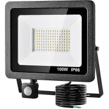 PIR-liiketunnistimella varustettu LED-valonheitin 100 W 8000 lm IP66 vedenpitävä erittäin kirkas turvavalo, joka sopii ulkokäyttöön