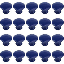 Set van 20 marineblauwe ladeknoppen, 30 mm rond, geschikt voor keukenkastjes en dressoirbeslag.