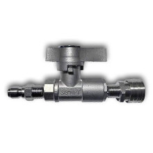 Válvula de bola de latón de 3/8 de pulgada de conexión rápida, compatible con hidrolavadoras de alta presión de 5000 PSI. Duradera.