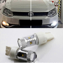 2 stuks 30W witte Canbus LED-lampen T20 W21W 7440 7443 compatibel met Polo 6C 2009 2016 DRL geen foutmelding