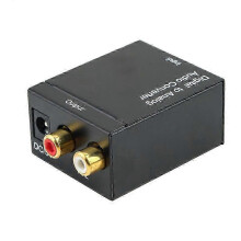 SPDIF Coax to RCA Converter Digital Optical Toslink Analog Audio Adapter with Fiber Cable