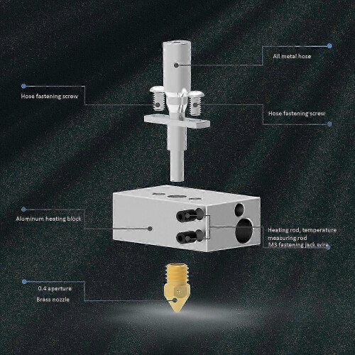 0.4MM Nozzle V2 Hotend Kit Compatible with M200 3D Printer High Precision Extruder Part
