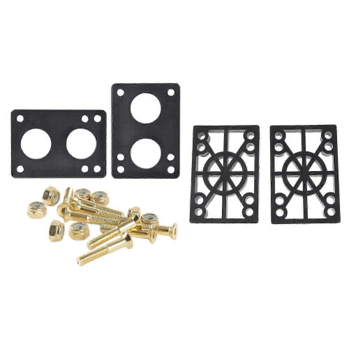 Longboard Rubber Risers 12mm 2Pcs with Hard Plastic Skateboard Risers 2Pcs Shock Absorbers