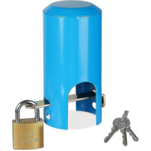 Cerradura azul para grifo exterior, seguridad infantil, antirrobo, compatible con hierro Park