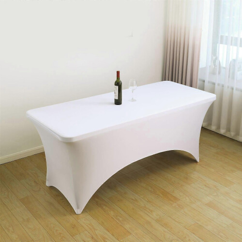 Stretchable Rectangular Tablecloth Cocktail Spandex Table Cloth Bars Hotel Wedding Party Exhibition Table Cover 2