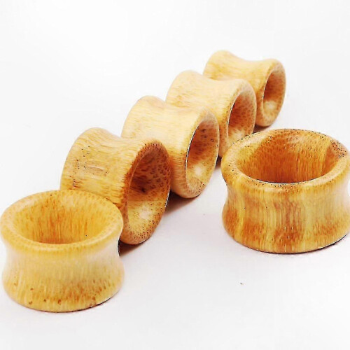 Dilatatori/espansori per orecchie in legno, tunnel per piercing dermico - 3 paia 1
