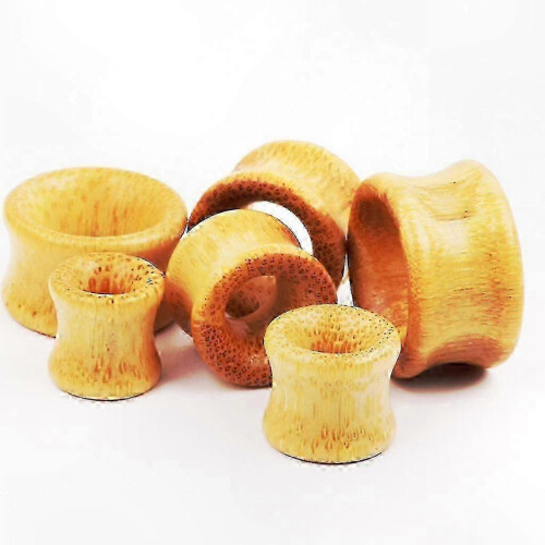 Dilatatori/espansori per orecchie in legno, tunnel per piercing dermico - 3 paia 2