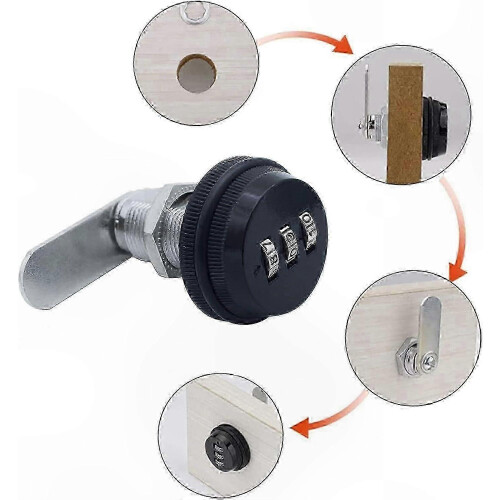 Mechanical 2-Piece Cabinet Lock, Password Drawer Lock compatible with Secure Doors and Drawers 2