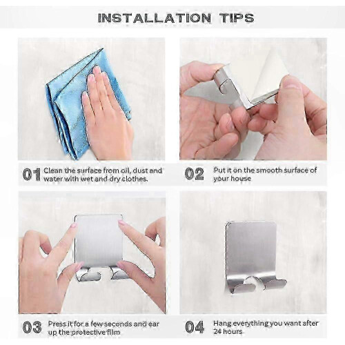 Stainless Steel Razor Holder compatible with Shower Hook (4-Pack) 2