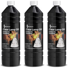 Quebec Clear Lamp Oil 3 x 1L Clean Burning Fuel