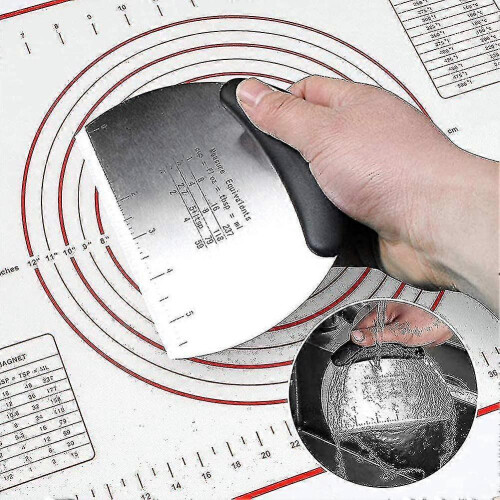 1 Stainless Steel Dough Cutter + 2 Plastic Spatulas Baking Dough Scraper With-MXBC 2