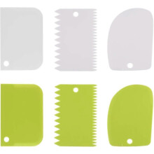 Dough Cutter Scraper Dough Bowl Scrapers Plastic Dough Icing Fondant Scraper Cake Decorating Plain - 6 Pieces