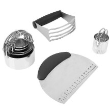 Professional Stainless Steel Pastry Scraper Dough Blender Biscuit Cutter Set 26-27s