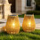 Set of 2 Solar LED Rattan Lanterns IP44 3