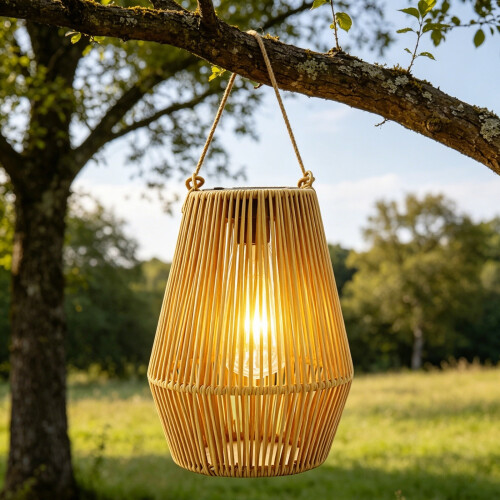 Set of 2 Solar LED Rattan Lanterns IP44 1
