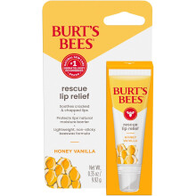 Burt's Bees Rescue Lip Relief, Honey Vanilla, Hydrating Lip Balm for Dry Cracked Lips,1 Squeezy Tube, 0.35oz (Honey Vanilla)