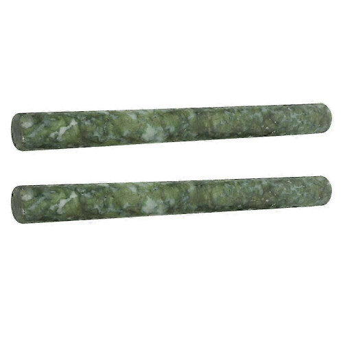 Jade Rolling Pin for Making Cake Nonstick Dark Green Natural Stone Dough Roller 26cm