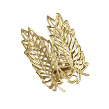 Metal Candle Stand Golden Leaf Design Scandinavian Candlestick Home Accent Ensures Stability compatible with Dinner Party Daily Use