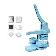Quadratische Buttonmaschine (55 mm), quadratische Abzeichenmaschine, Buttonpresse, Anstecknadelmaschine mit Zubehör, kompatibel mit Abzeichen