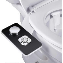 Nicht-elektrischer Bidet-Aufsatz mit ausziehbaren Doppeldüsen, Kaltwasserdruckregelung, kompatibel mit WC-Sitz