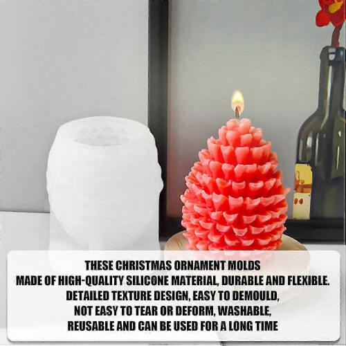 3D Pine-Cone Silicone Mold – Candle/Soap DIY, Xmas Décor 2