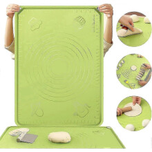 Silicone Mat Dough Bread Baking Mat Kitchen Large with Dough Cutter & Rolling Pin Pack of 3