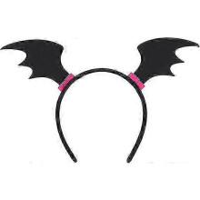 Bandeau ailes de chauve-souris, accessoire de déguisement d'Halloween, bandeau en tissu noir, compatible avec les fêtes cosplay.