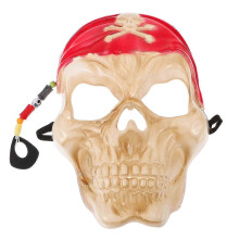 Piratenmasker kostuumaccessoire, geschikt voor Halloweenfeestjes en rollenspellen, zwart, 26x18x7cm
