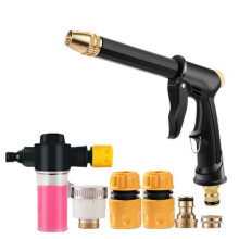 Adjustable Water Spray Nozzle Garden Hose Nozzle with Foam Soap Dispenser Heavy Duty High Pressure Sprayer for Car