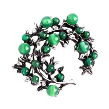 Elegant Green Agate Brooch compatible with Trendy Women Retro Designs Sturdy Alloy Accessory compatible with Trendy Women Daily Casual Wear