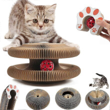 Opvouwbare krabplank voor katten, compatibel met het interactieve magische orgelspeelgoed van Kitties met accordeonontwerp.