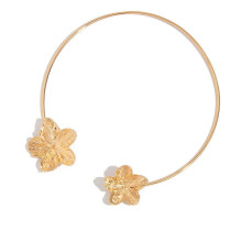 Trendy open bloem/zeester ketting, verstelbare maat, handgemaakte sleutelbeenketting, geschikt voor een modieuze look, trendy damesketting