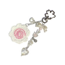 Lovely Handmade Keychain with Crochet Lollipop Crochet Bag Charm Unique Keyring Alloy Texture Suitable compatible with Any Occasions Multicolor