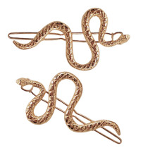 2pcs Metal Snake Shaped Hairpin Serpents Versatile Hair Pin Side Bangs Holder Hair Accessories compatible with Everyday and Event Multicolor