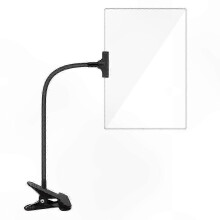 Lupa flexible de cuello de cisne con lente de 5 aumentos y pinza, lupa ajustable de 6x3,5 pulgadas compatible con uso manos libres.