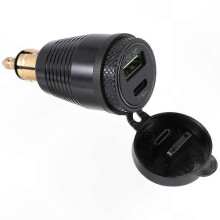 Chargeur de moto étanche avec prise adaptateur secteur USB QC3.0 et Type C 30 W