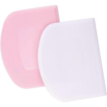2Pcs 4.72x3.74 Inch/12x9.5cm Dough Scraper Plastic Pastry Cutter Bowl Scrapers Dough Bread Cutters Multipurpose Kitchen Tool for Cake Decorating Bakin