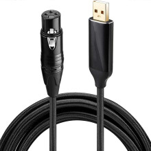 USB-Stecker auf 3-polige Buchse Mikrofonkabel, kompatibel mit dynamischen und Kondensatormikrofonen, Gitarre und Computer, mehrfarbig