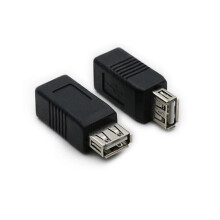 2-pack USB 2.0 Type A female naar Type B female adapters, compatibel met naadloze dataoverdracht en opladen voor laptops.