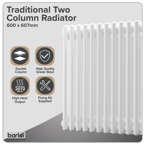 Dellonda Baridi Horizontal Traditional 2 Column Radiator 1
