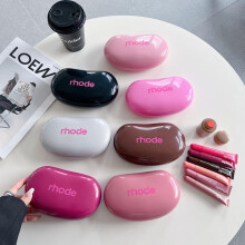 (rose, 17×10×5.5cm) Silicone Pea-Shaped Cosmetic Organiser: Portable, Waterproof Travel Make-up Bag