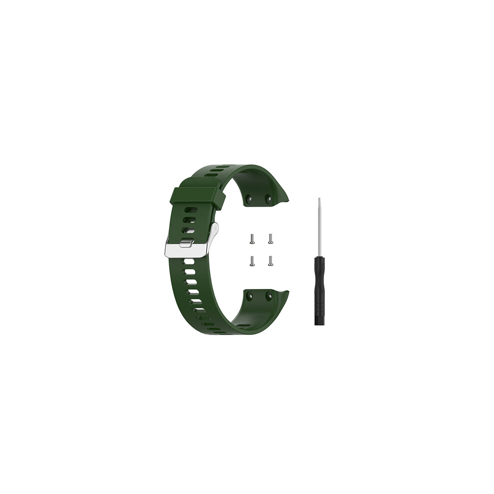 (Army ) Silicone Replacement Watch Band Strap For Garmin Forerunner35 Forerunner30 Smartwatch Green 688249444627