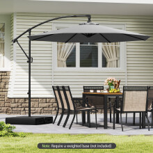 Offset Cantilever Umbrella With Base Infinite Tilt 300 cm Sun-Protective Canopy