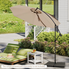 295CM Hanging Offset Umbrella Sun Shade Umbrella for Backyard Deck Poolside