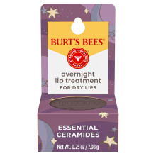 Burt's Bees Original Overnight Intensive Lip Treatment, Moisturizing, Restorative, Reduces Fine Lines, Vitamin E, 0.25 Oz. (Original)
