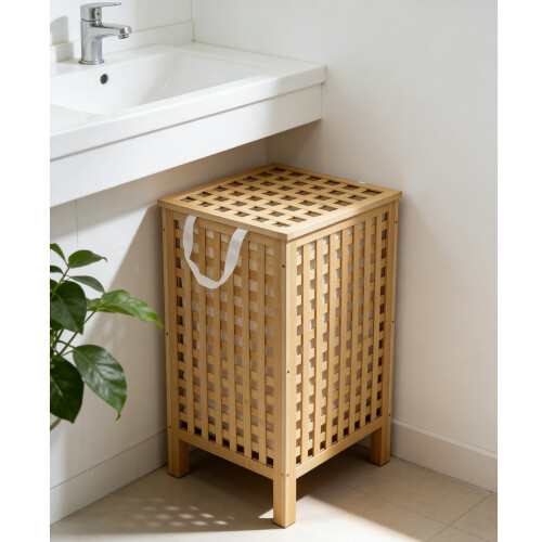 Gr8 Home 120L Bamboo Laundry Hamper Basket with Lid Bin 2